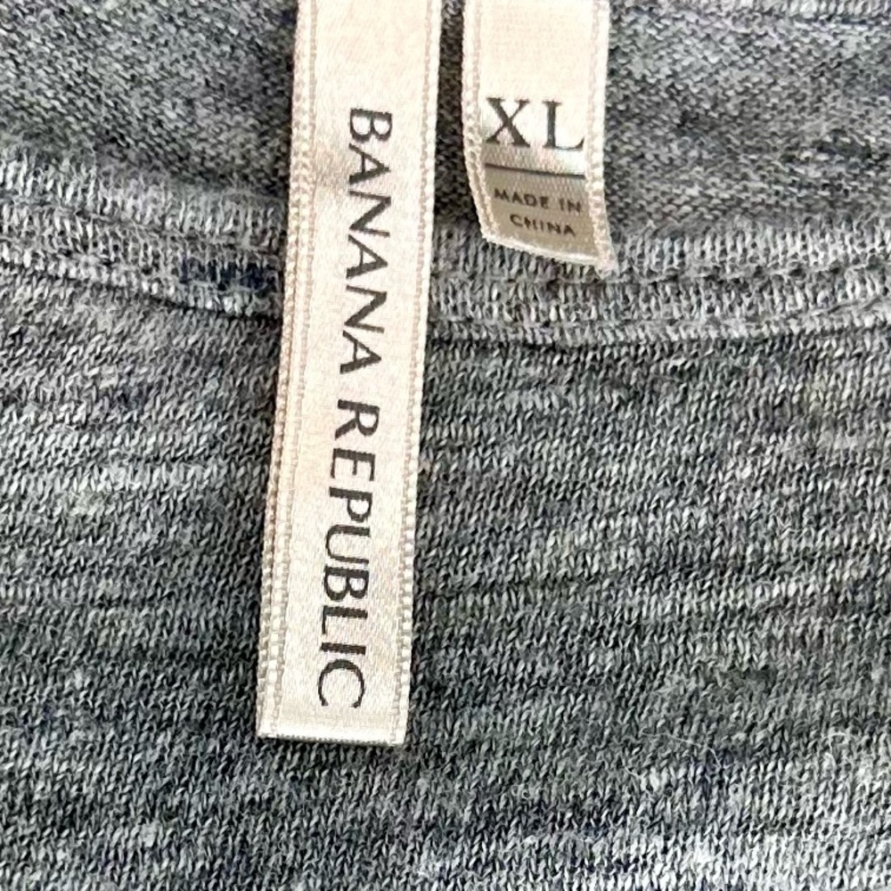 Banana Republic Heather Gray 100% Linen Long Sleeve Top Size XL - Picture 6 of 9